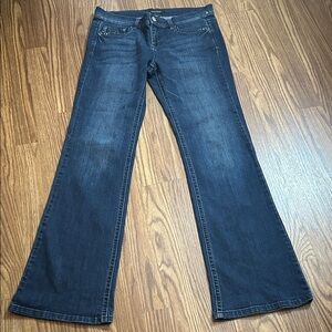 White House Black Market Women's Dark Blue Flare Jeans